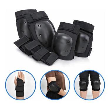 Imagem de Kit Proteção Adulto Patins Skate Joelheira Cotoveleira Munhequeira - L