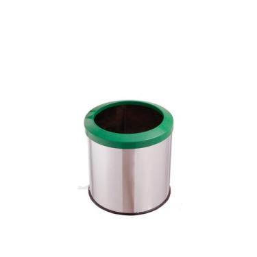 Imagem de Cesto De Lixo Lixeira Inox 20 Litros Aro Esmaltado Banheiro - CM Desig