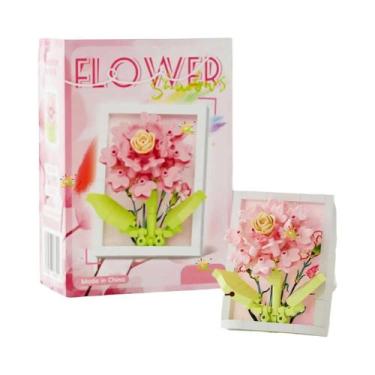 Imagem de Quadro De Fotos De Girassol E Rosa, Micro Blocos De Construção HUIQIBA