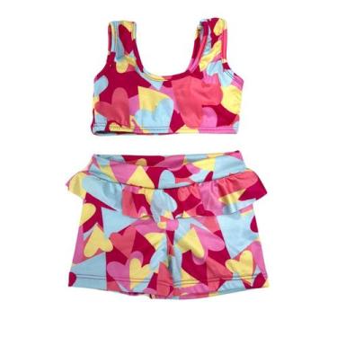 Imagem de Biquíni Praia Top + Shorts Babadinho Forrado Menina Piscina - Catarine