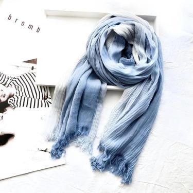 Imagem de Cachecol Masculino de Linho e Algodão Listrado - Quente e Casual para 