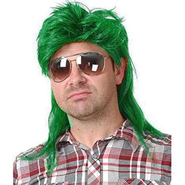 Imagem de Peruca masculina de tainha verde ondulada Baruisi resistente ao calor