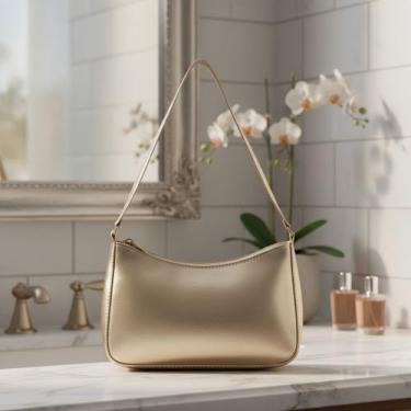 Imagem de Bolsa De Festa Prateada Pequena De Ombro Estilo Baguete - JS Bolsas, D