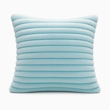 Imagem de Almofada Decorativa Pelúcia Wave Soft Luxo Azul Bebê Macia 45x45 Novad