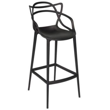 Imagem de Cadeira Alta Para Balcão Allegra Plastico Resistente - DECORESHOP
