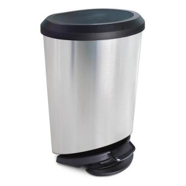Imagem de Lixeira Cozinha Preto 20l 45x30cm Plastico - Brazil Home Living