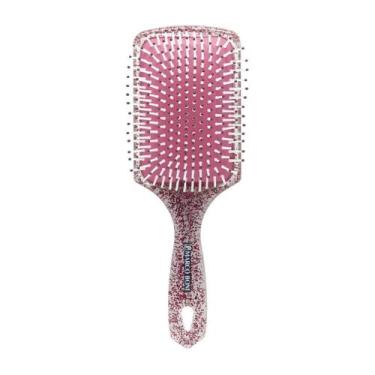 Imagem de Escova Raquete Marco Boni Cabelo Glitter Vermelho Cerdas Nylon Macia D