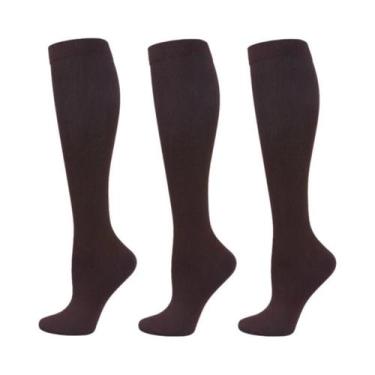 Imagem de Meias De Compressão Para Mulheres E Homens, 3 Pares, Altura Do Joelho,