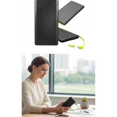 Imagem de Carregador Portátil 10000mAh Fino Dupla Saída USB Preto - Congratulati