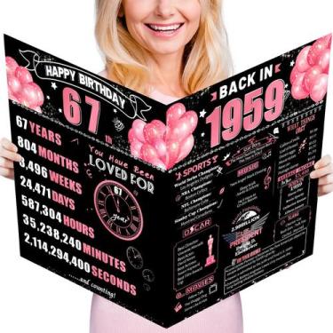 Imagem de Cartão de Aniversário FOBELEC 67º Jumbo Retrô com Envelope
