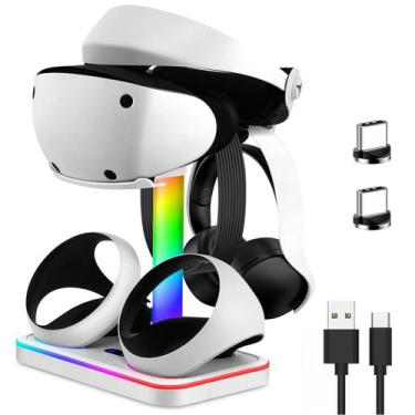 Imagem de Base de Carregamento JDGPOKOO para Controles PSVR2 com Luz LED
