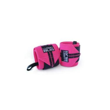 Imagem de Wrist Wraps  Munhequeira para Treino Elastica - Preto/Rosa - LUGGY BUG
