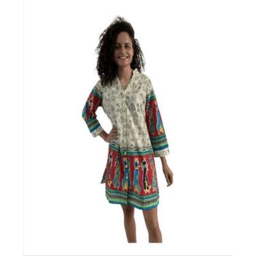 Imagem de Saida De Praia Bata Tunica Indiana Bata Feminina Estampada Floral  Vis