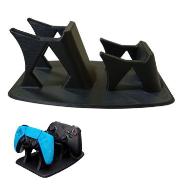 Imagem de Suporte Duplo para Controle de Video Game Leva Pro Pet Organizador Gamer Joystick Preto