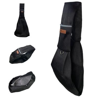 Imagem de Bolsa de Transporte Pet Mundo LGBT BSL3907 Sling para Cães e Gatos Pequeno Porte Malha Respirável Preta