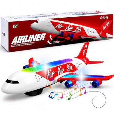 Imagem de Avião Brinquedo Jato da Virgin com Luz Som Bate e Volta Gira - Barcelo