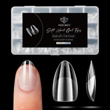 Imagem de Unhas Postiças Modelones Amêndoa 510 unidades Transparentes em Gel