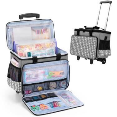 Imagem de Bolsa de Mano para Manualidades Yarwo con Carro Desmontable Gris
