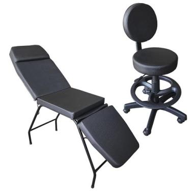 Imagem de Kit Maca 3 Posições Mocho Com Encosto e Aro para os pés Profissional C