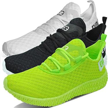 Imagem de Kit 3 Tênis Boost Masculino Evoltenn Esportivo Colmeia Branco, Preto Branco e Verde (Branco, Preto Branco e Verde, BR, Adulto, Numérico, 37)