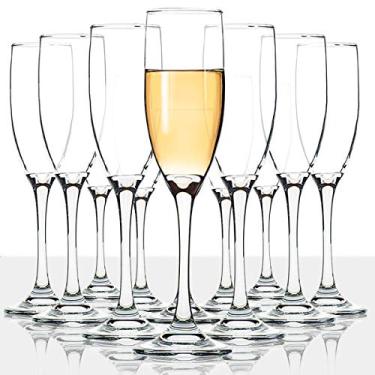Imagem de UMI UMIZILI Classic Champagne Flutes, conjunto de 12, 170 g, taças premium com haste, vidro de vinho brilhante, transparente