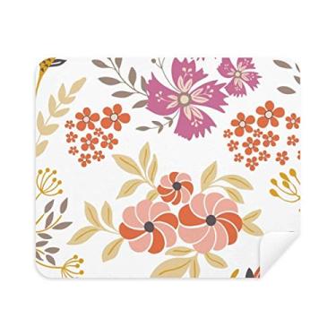 Imagem de Pano de limpeza de tinta de flor branca laranja limpador de tela 2 peças tecido de camurça