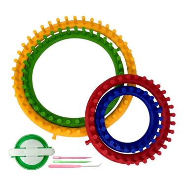 Imagem de Tear Manual Circular Tricô Crochê Amigurumi Kit Com 4 Teares