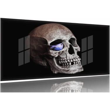 Imagem de Quadros Decorativos Cranio Rock Caveira Quarto 130x60 Moldura Preta 2x2