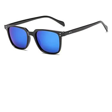 Imagem de Óculos de sol quadrado verde escuro leopardo homem óculos de sol masculino óculos de sol designer de pesca viagens vintage óculos de sol, azul preto, china