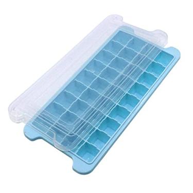Imagem de Bandeja de cubo de gelo 36 furos molde de cubo de gelo de silicone bandeja de cubo de gelo geleia café uísque máquina de gelo criativa ferramenta de barra de festa molde de cubo de gelo (cor: azul)