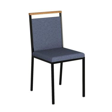 Imagem de Kit com 2 Cadeiras Vinil C-697 Brigatto Móveis Azul/Preto