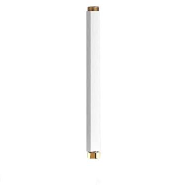 Imagem de 1pcs 40CM Chuveiro Extensão Rod Banheiro Preto Branco Cromado Ouro Banho Sistema de Banho Chuveiro Conjunto Extra Estender Longo Quadrado Tubo Bar, Ouro Branco