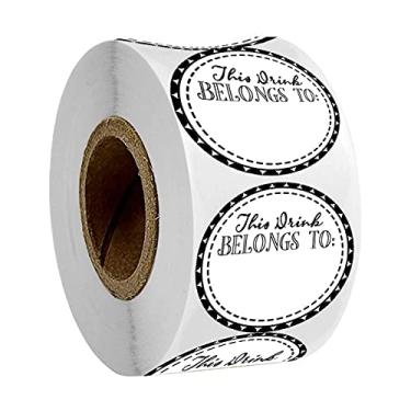 Imagem de Marcadores de bebida Esta bebida pertence a adesivos, etiquetas de bebida em forma redonda de 5 cm etiquetas de copo para festa de bebida, casamento, chá de panela, suprimentos de festa de aniversário, adesivo marcador de copo (500 peças)