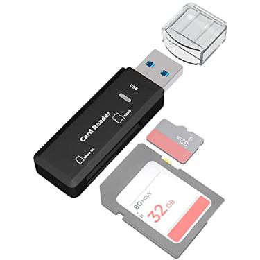 Imagem de Leitor de cartão de memória USB 3.0 portátil SD microSD para SD, SDXC, SDHC, TF, Micro SD, Micro SDXC/SDHC, MMC, RS-MMC, UHS-I UHS-II UHS-III para Mac OS, Windows, Linux, Chrome, PC, laptop, notebook, câmera