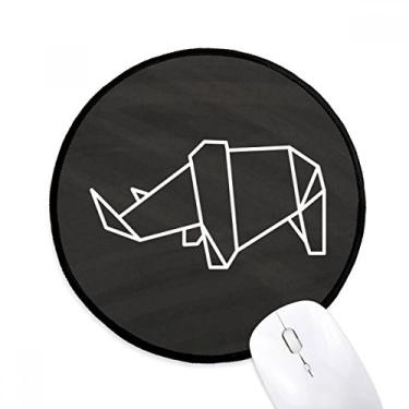 Imagem de Tapete de mouse abstrato origami rinoceronte forma geométrica desktop escritório tapete redondo para computador