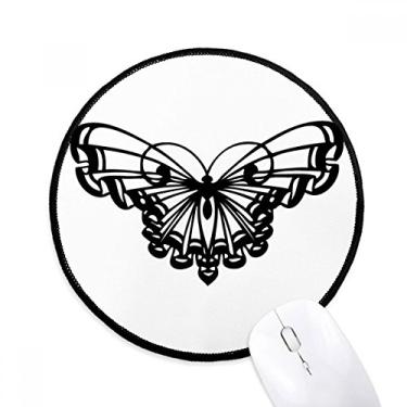 Imagem de DIYthinker Borboleta com asa de babado tapete de mouse desktop escritório tapete redondo para computador