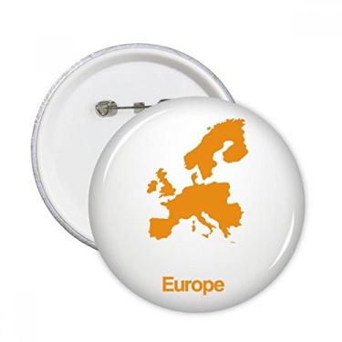 Imagem de Ilustração mapa Europa amarelo padrão pinos redondos crachá botão emblema decoração acessório 5 peças