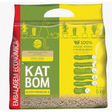 Imagem de Granulado Sanitário Katbom Capim Limão para Gatos - 6 Kg