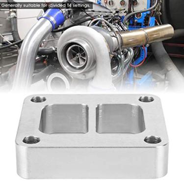 Imagem de Espaçador de aço suave, flange turbo T4 de entrada dividida Turbocompressor Flange Twin Scroll Portas CNC S400