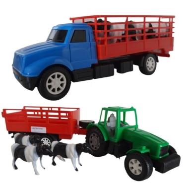 Caminhão Boiadeiro Grande Infantil Carreta de Brinquedo 9 eixos para  Crianças