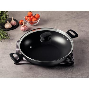 Imagem de Wok Tramontina Loreto Antiaderente Grafite 28 Cm 3,3 L