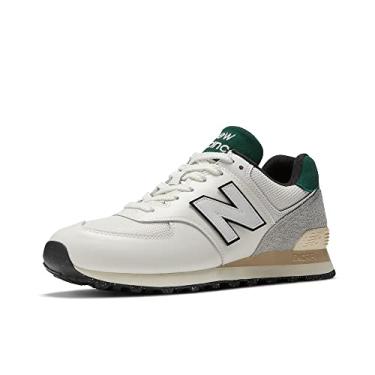 Imagem de New Balance 574 V1 Core masculino, Branco/Verde, 6.5 Wide Women/5 Men