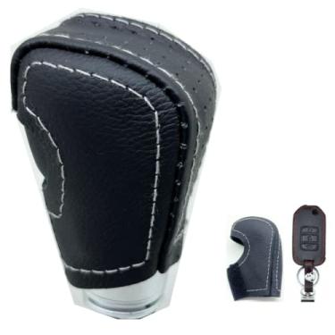 Imagem de Kit Capas Couro Alavanca Câmbio Automático E Chave Canivete Crv 2023