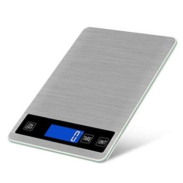Imagem de balanças de alimentos digitais para pesar, balança de cozimento balanças de cozinha de aço inoxidável balanças de cozinha balanças de alimentos com função de tara recarregável USB display lcd retroiluminado