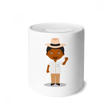 Imagem de DIYthinker Caixa de dinheiro preta com desenho Cuba caixa de cerâmica porta-moedas presente de cofrinho