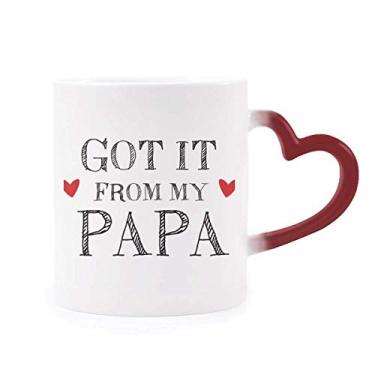 Imagem de Got It From My Papa Children Father Present Heat Sensitive Mug Red Color Changing Grés Cup
