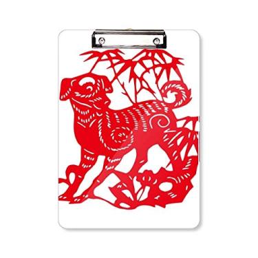Imagem de Prancheta de papel chinês de corte de ano novo para cães, pasta, bloco de escrita A4