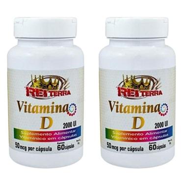 Imagem de 2 Potes de Vitamina D Colecalciferol 60 Cápsulas 500mg-Unissex