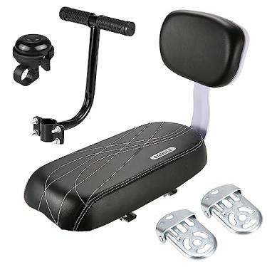 Imagem de Kit de assento almofadado traseiro para bicicleta infantil com sino para descanso de pé Conjunto de suporte de segurança para crianças