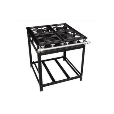 Imagem de Fogão Industrial 4 Bocas 30x30 Economy Cristal Aço Alta Pressão	